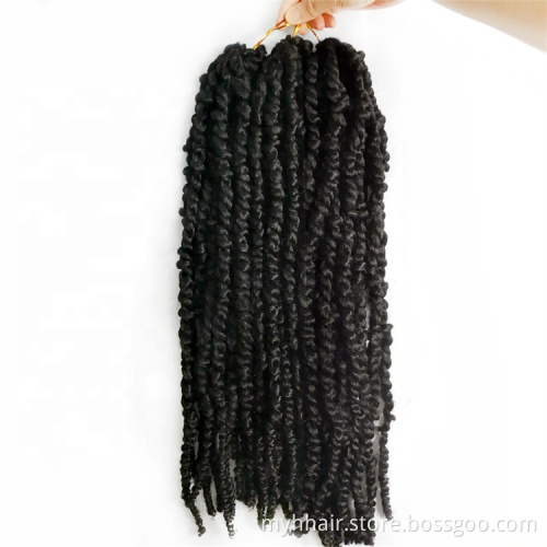 Brown Blonde Pre-twisted Hair 18 Inch Pre-looped Ombre Black Passion Crochet Hair for Women Synthetic Braids